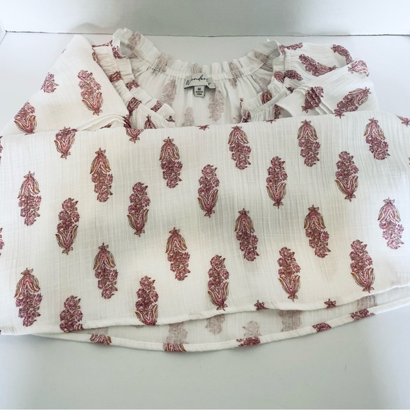 Wonderly Womens Top Blouse Raglan Sleeves Gathered to Neck Size Medium Vee Neck - Picture 9 of 16